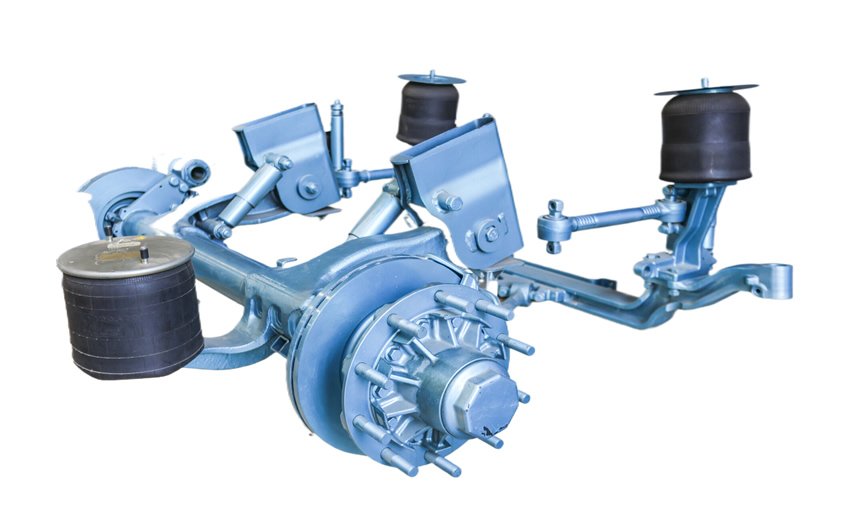 Trailer front and rear air suspension