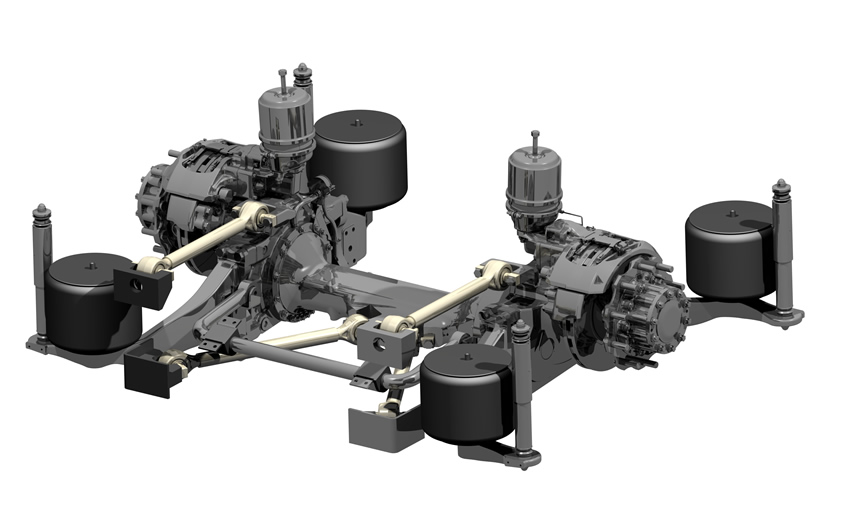 12-13 meters passenger car rear low floor air suspension